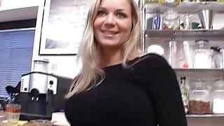 Supah Buxom Blonde From Germany Love Masturbating In The Kitchen